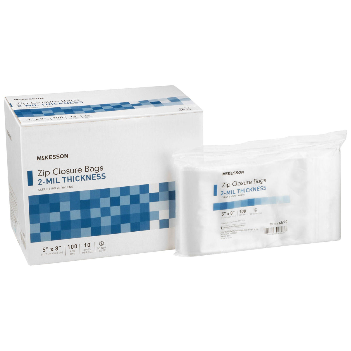 McKesson Zip Closure Bag, 5 x 8 Inch - Housekeeping>Bags>Reclosable Bags - McKesson Brand