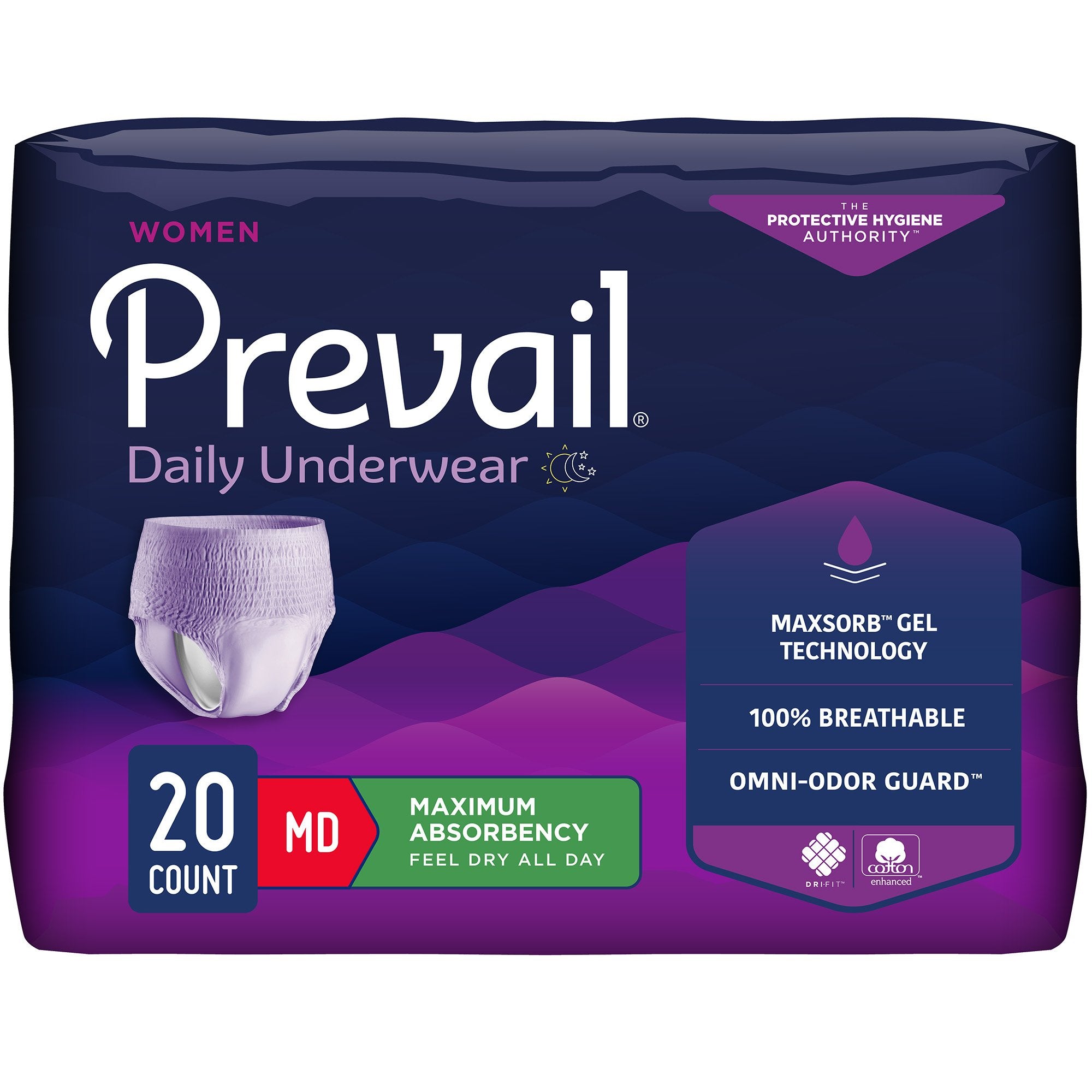 Prevail® for Women Daily Maximum Absorbent Underwear, Medium - Incontinence>Adult Briefs and Protective Undergarments - Fi...