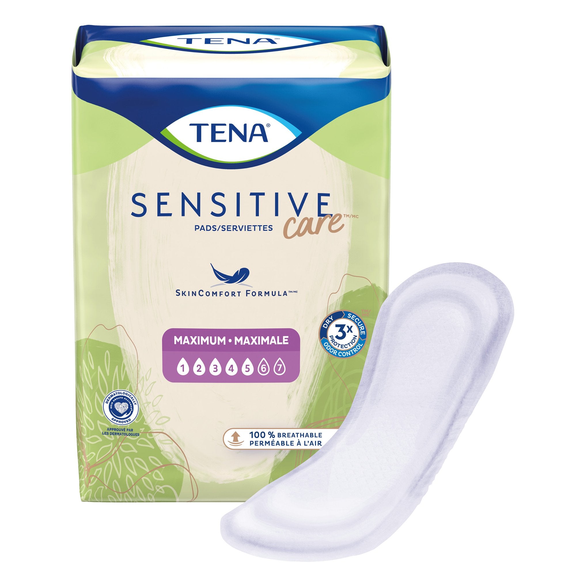 Tena Intimates Maximum Bladder Control Pad, 13-Inch Length-Bladder Control Pad TENA Sensitive Care Maximum 13 Inch Length Heavy Absorbency Dry-Fast Core One Size Fits Most