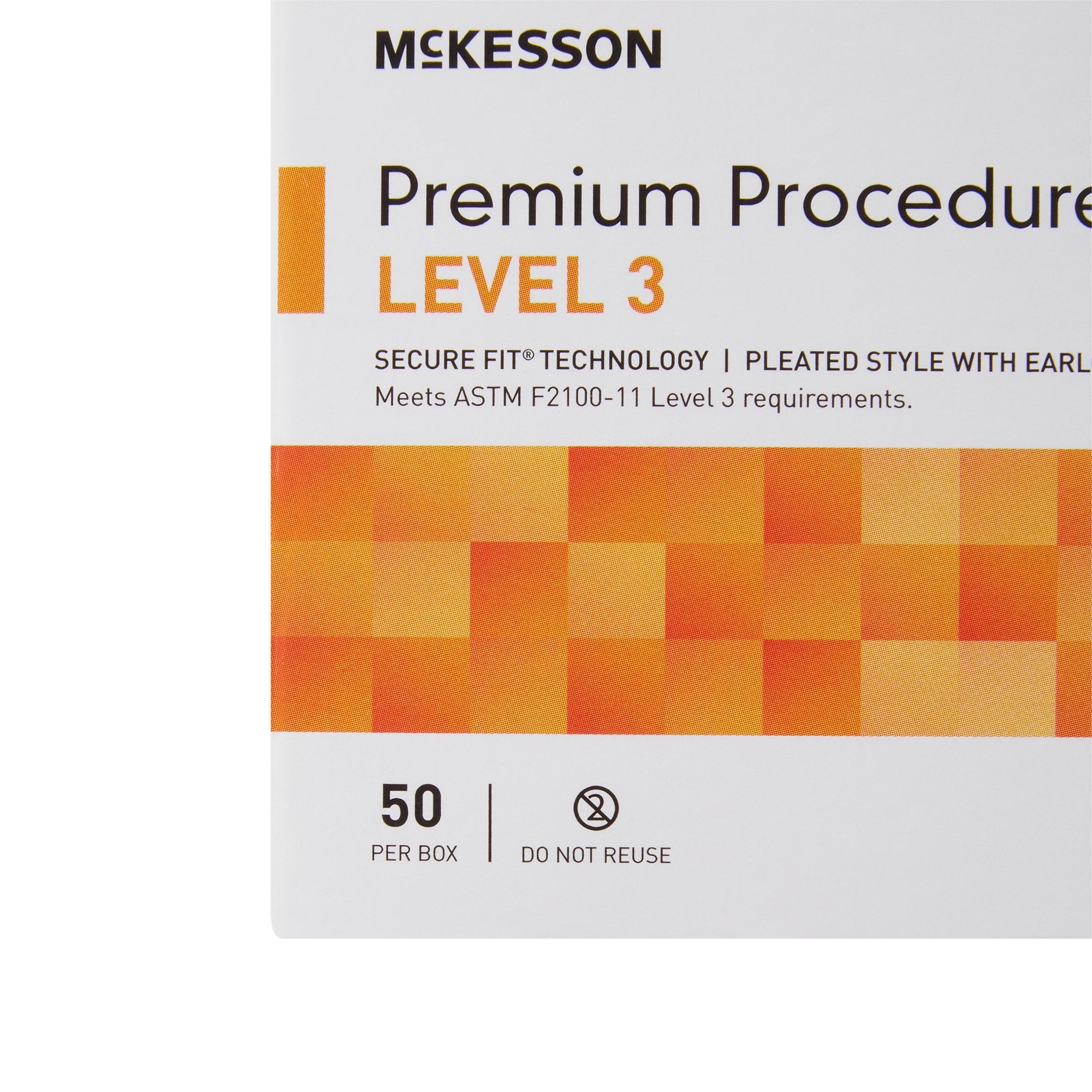 McKesson Procedure Masks with Eyeshields-Procedure Mask with Eye Shield McKesson Anti-fog Strip ASTM Level 3 Earloops One Size Fits Most