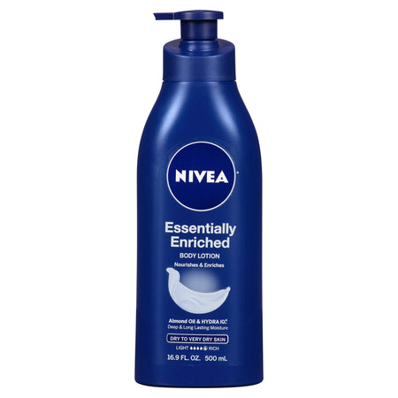NIVEA Essentially Enriched Body Lotion, 16.9 oz-Hand and Body Moisturizer Nivea Essentially Enriched 16.9 oz. Pump Bottle Scented Lotion