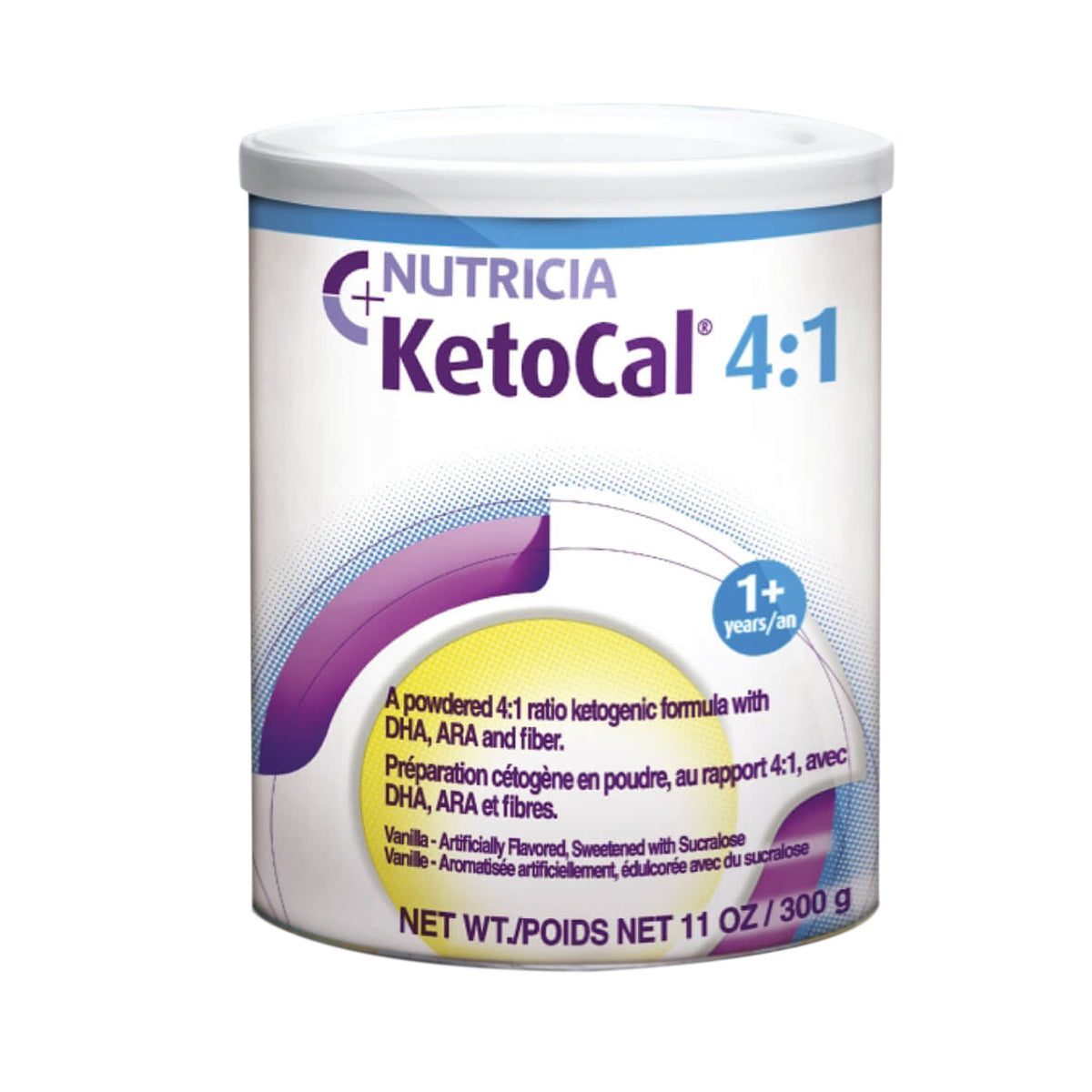 KetoCal 4:1 Vanilla Fortified Nutritional Shake, 300 Gram Can-Oral Supplement KetoCal 4:1 Vanilla Flavor Powder 300 Gram Can