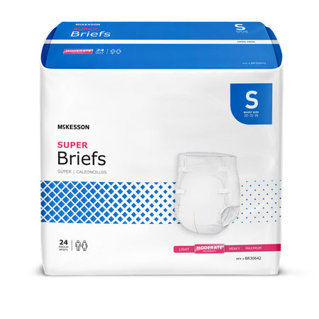 McKesson Super Moderate Absorbency Incontinence Briefs, Small-Unisex Adult Incontinence Brief McKesson Small Disposable Moderate Absorbency