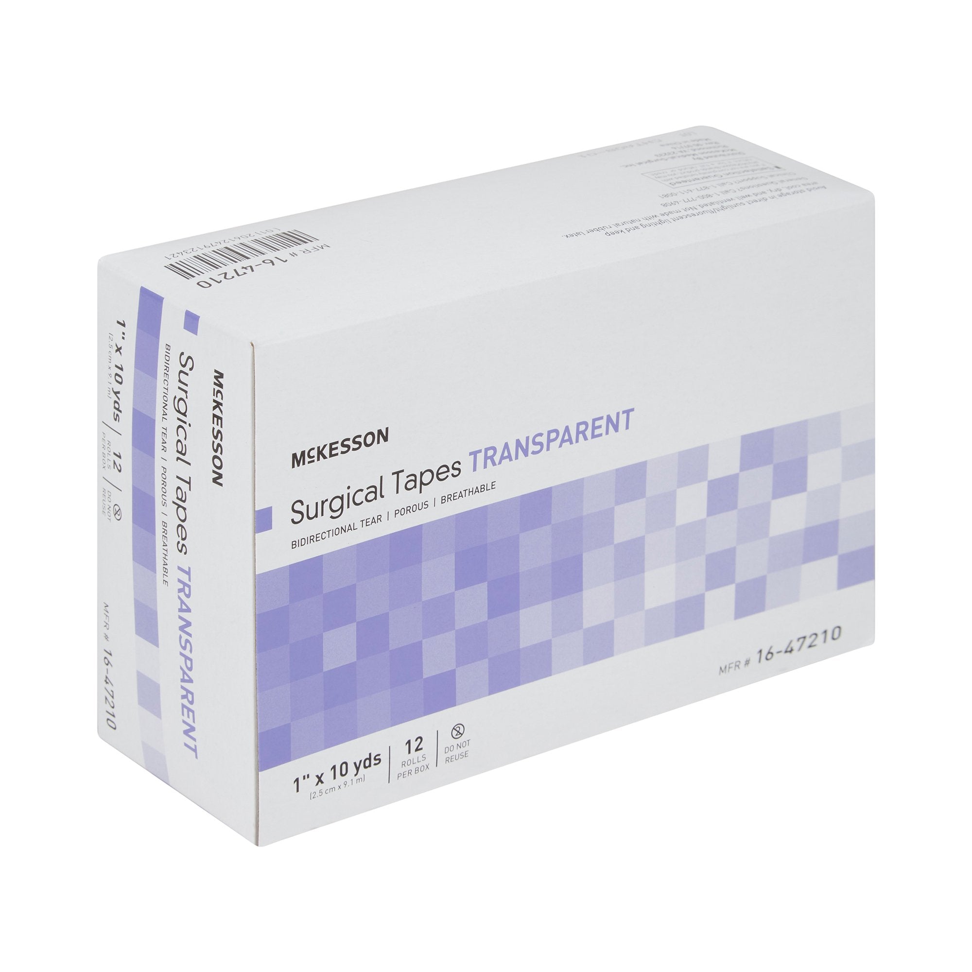 McKesson Plastic Medical Tape, 1 Inch x 10 Yard, Transparent-Medical Tape McKesson Transparent 1 Inch X 10 Yard Plastic NonSterile