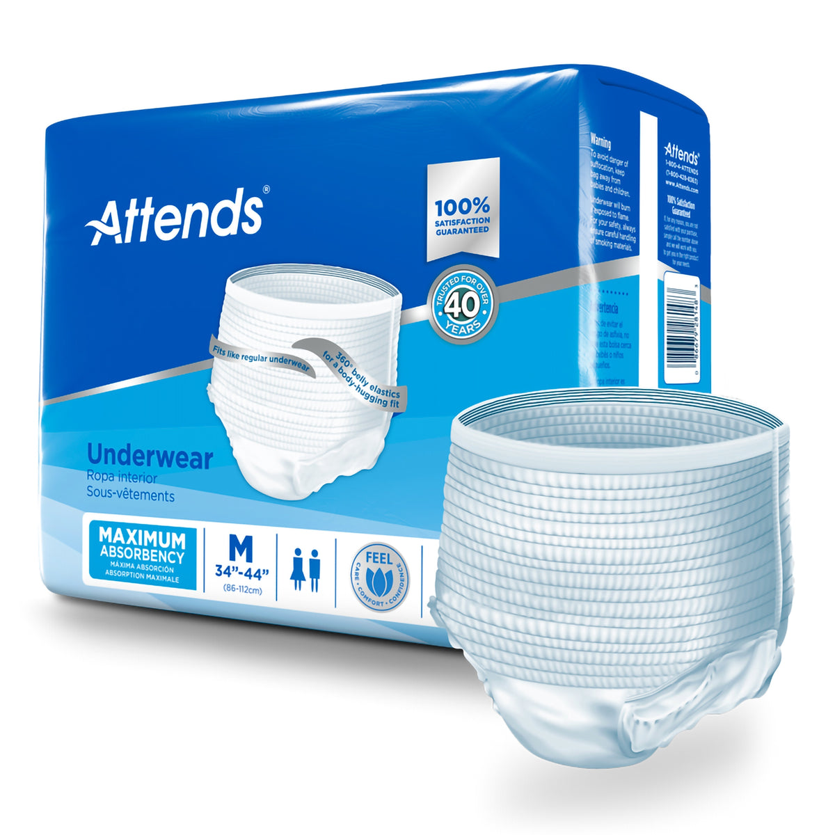 Attends® Extra Absorbency Underwear, Medium - Incontinence>Adult Briefs and Protective Undergarments - Attends Healthcare...