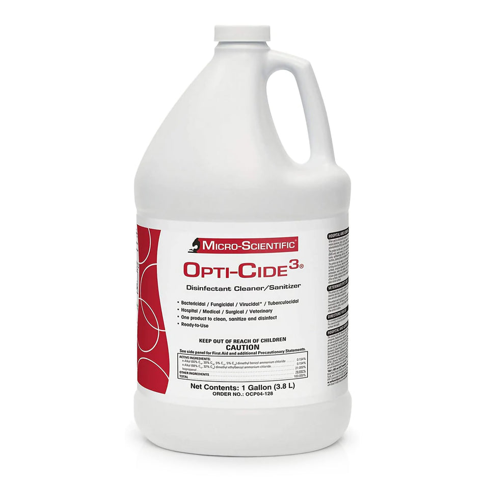 Opti-Cide3 Surface Disinfectant Cleaner, 1 gallon jug-Opti-Cide3 Surface Disinfectant Cleaner Broad Spectrum Manual Pour Liquid 1 gal. Jug Alcohol Scent NonSterile