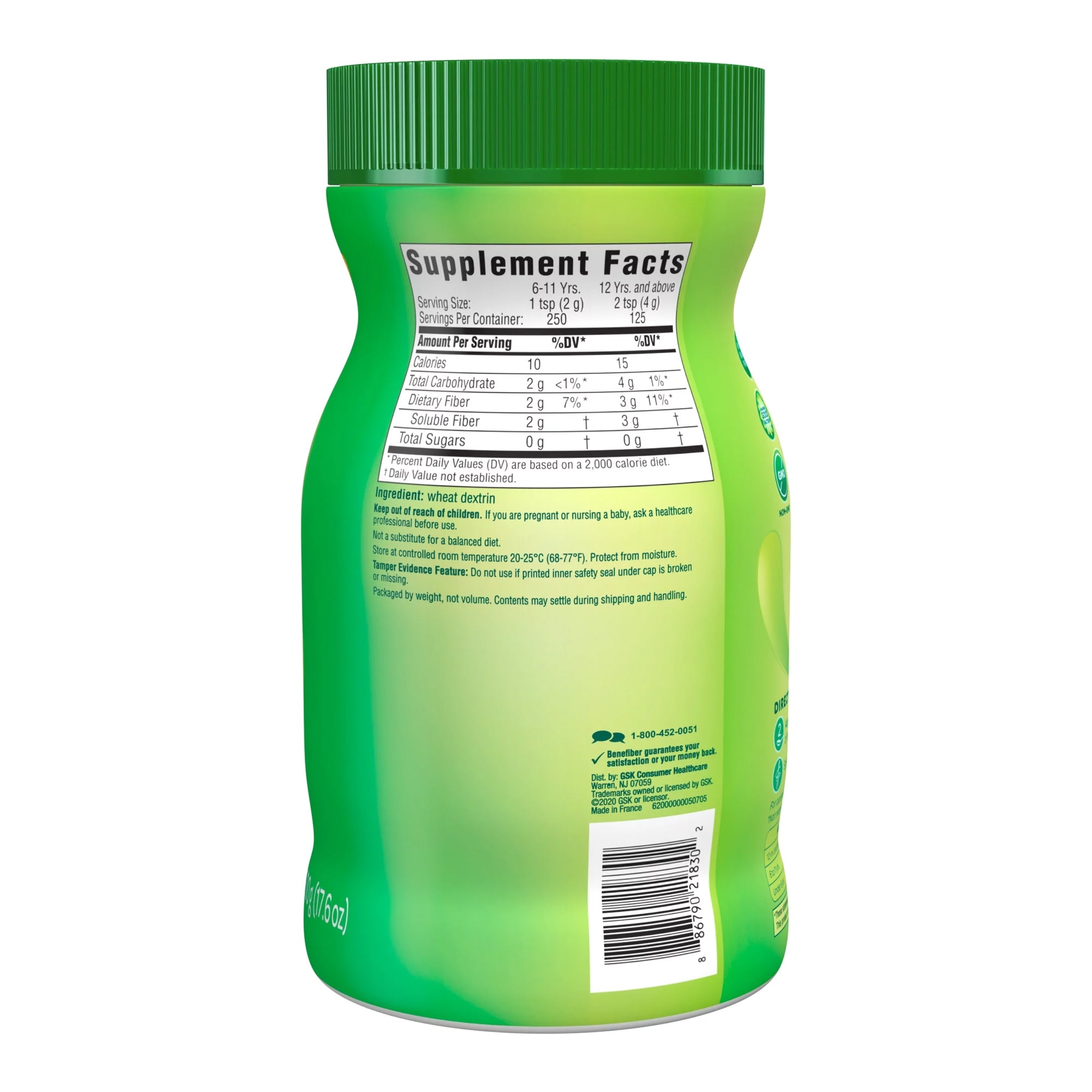 Benefiber Prebiotic Fiber Supplement, 17.6-ounce bottle-Oral Supplement Benefiber Unflavored Powder 17.6 oz. Bottle