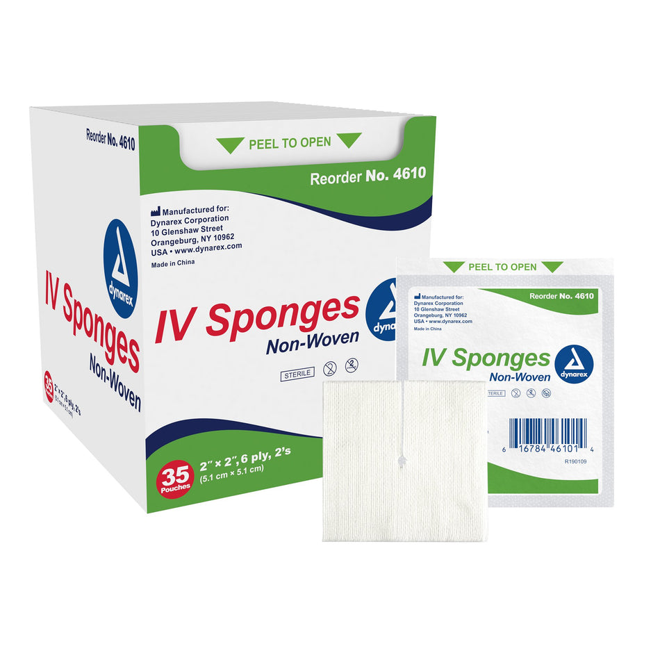 dynarex� I.V. Sponge, 2 x 2 inch, 6-Ply-I.V. Sponge Dynarex� 2 X 2 Inch 6-Ply Sterile 2 per Pack