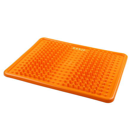 Kanjo Acupressure Foot Pain Relief Mat-Kanjo Acupressure Foot Mat Orange PVC Plastic 10-1/2 X 13-1/2 Inch