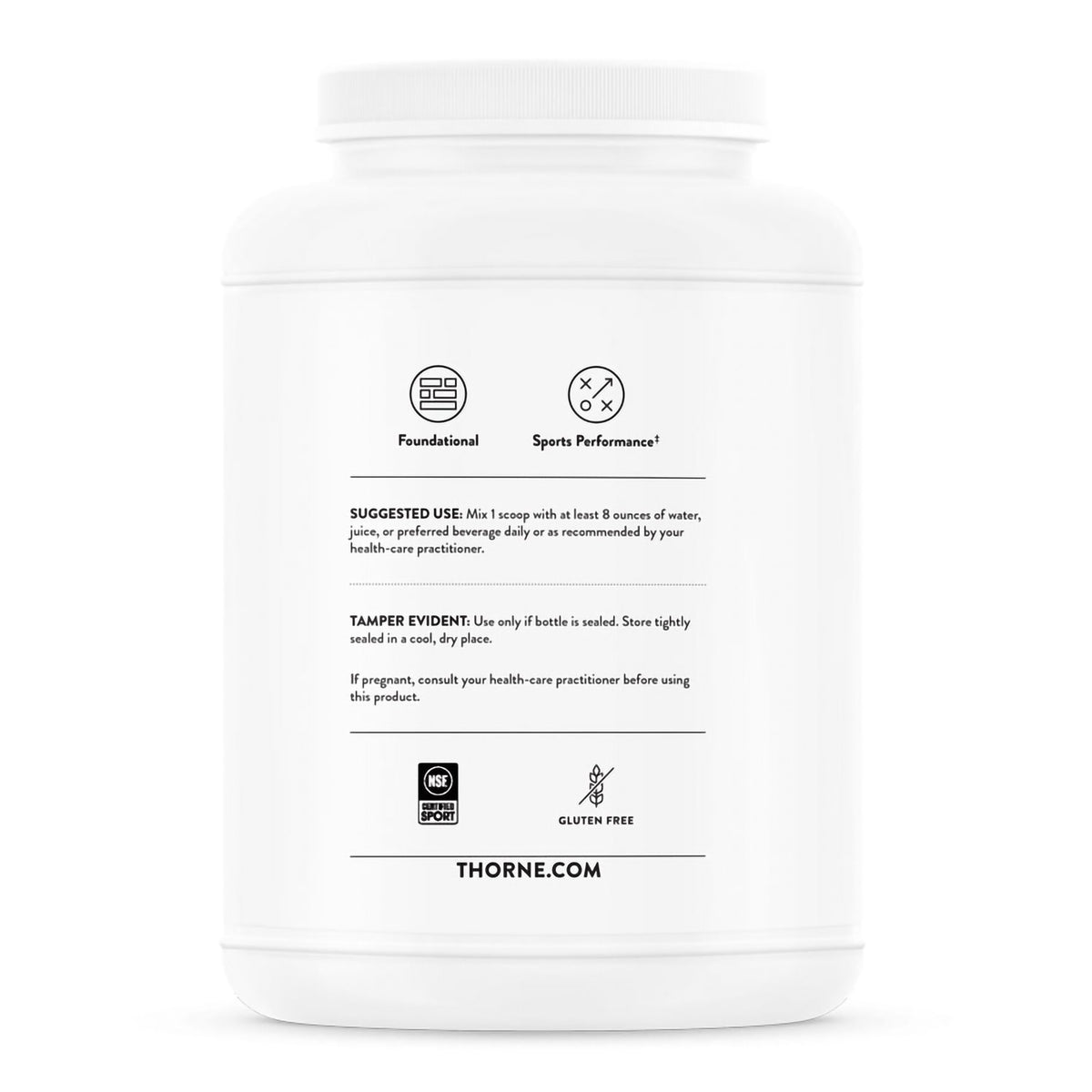 Thorne Whey Protein Isolate Dietary Supplement, Vanilla Flavor-Oral Supplement THORNE Whey Protein Isolate Vanilla Flavor Powder 29.5 oz. Canister