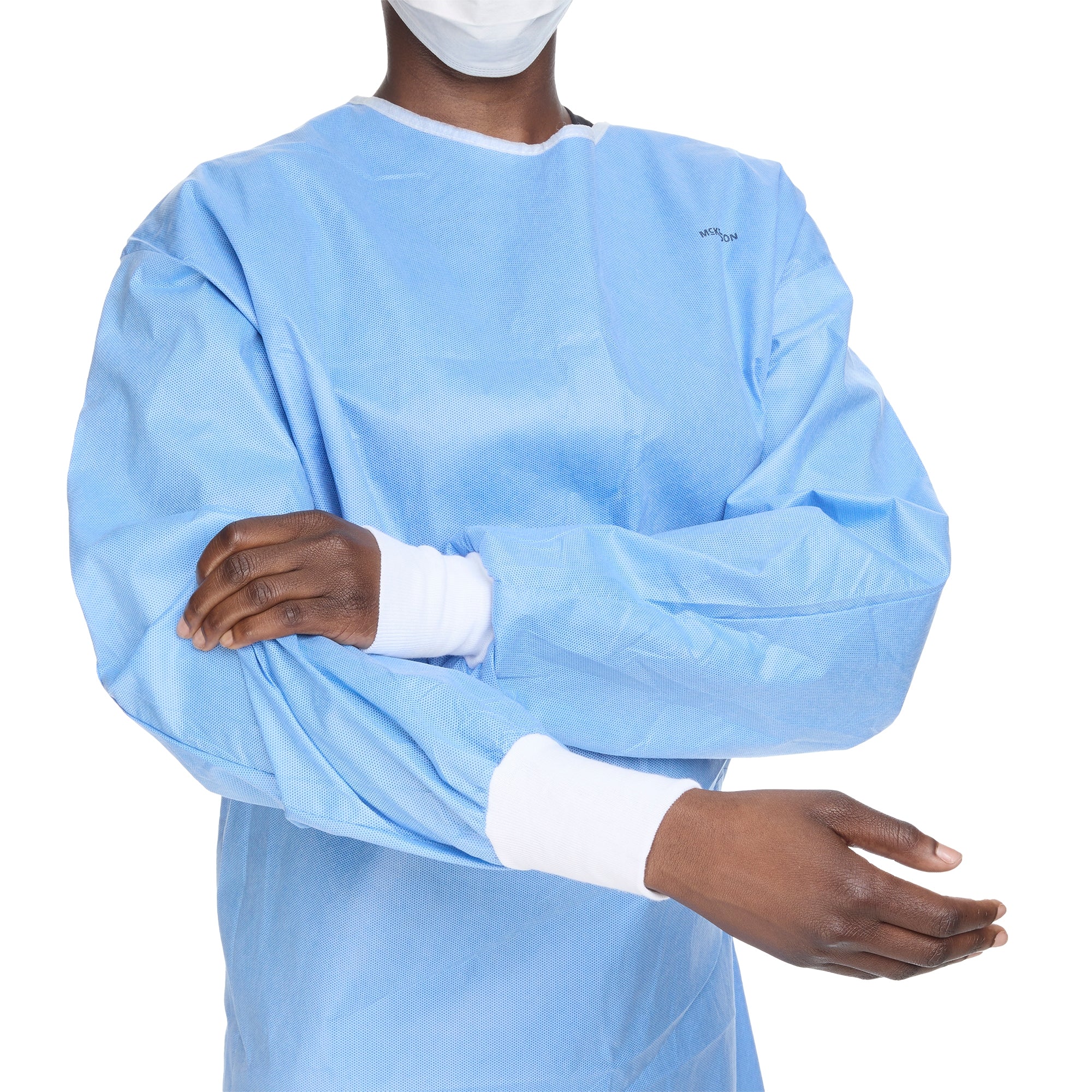 McKesson Non-Reinforced Surgical Gown with Towel-Non-Reinforced Surgical Gown with Towel McKesson Medium Blue Sterile AAMI Level 3 Disposable