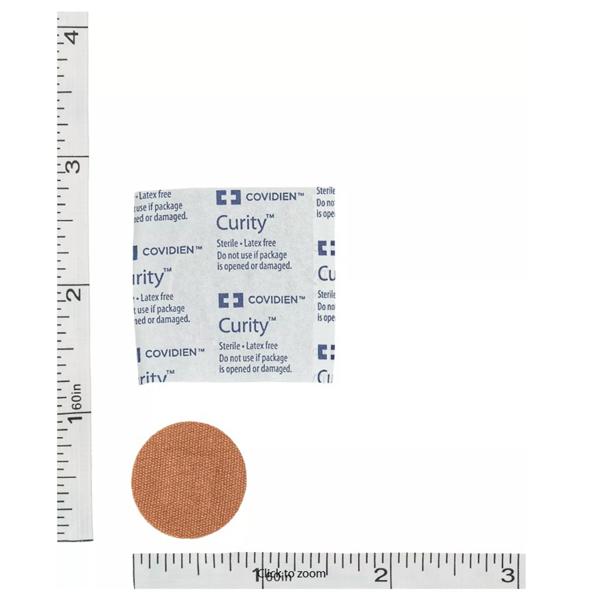 Curity Adhesive Spot Bandage, 7/8 Inch Round-Adhesive Spot Bandage Curity 7/8 Inch Fabric Round Tan Sterile