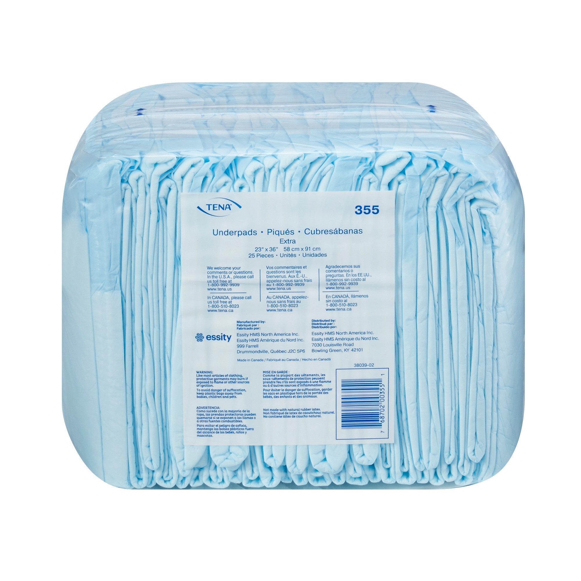 Tena Extra Absorbent Underpad, 23 x 36 Inch-Disposable Underpad TENA Extra 23 X 36 Inch Polymer Light Absorbency