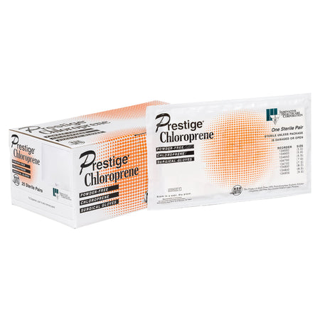 DermAssist Prestige Polyisoprene Surgical Glove, Size 6.5, Ivory-Surgical Glove DermAssist Prestige Size 6.5 Sterile Polyisoprene Standard Cuff Length Fully Textured Ivory Not Chemo Approved