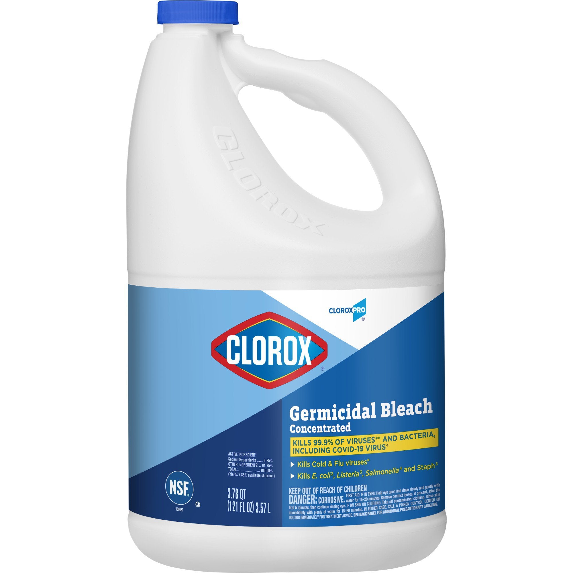 Clorox Pro Clorox Germicidal Bleach, Jug, 1 gal.-CloroxPro Clorox Bleach Germicidal Manual Pour Liquid Concentrate 121 oz. Jug Chlorine Scent NonSterile