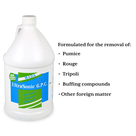 MADA Medical Products General Purpose Ultrasonic Cleaner, 1-gallon bottle-Ultrasonic Cleaning Solution Mada Medical Products Liquid Concentrate 4 X 1 gal. Jug Mild Chemical Scent