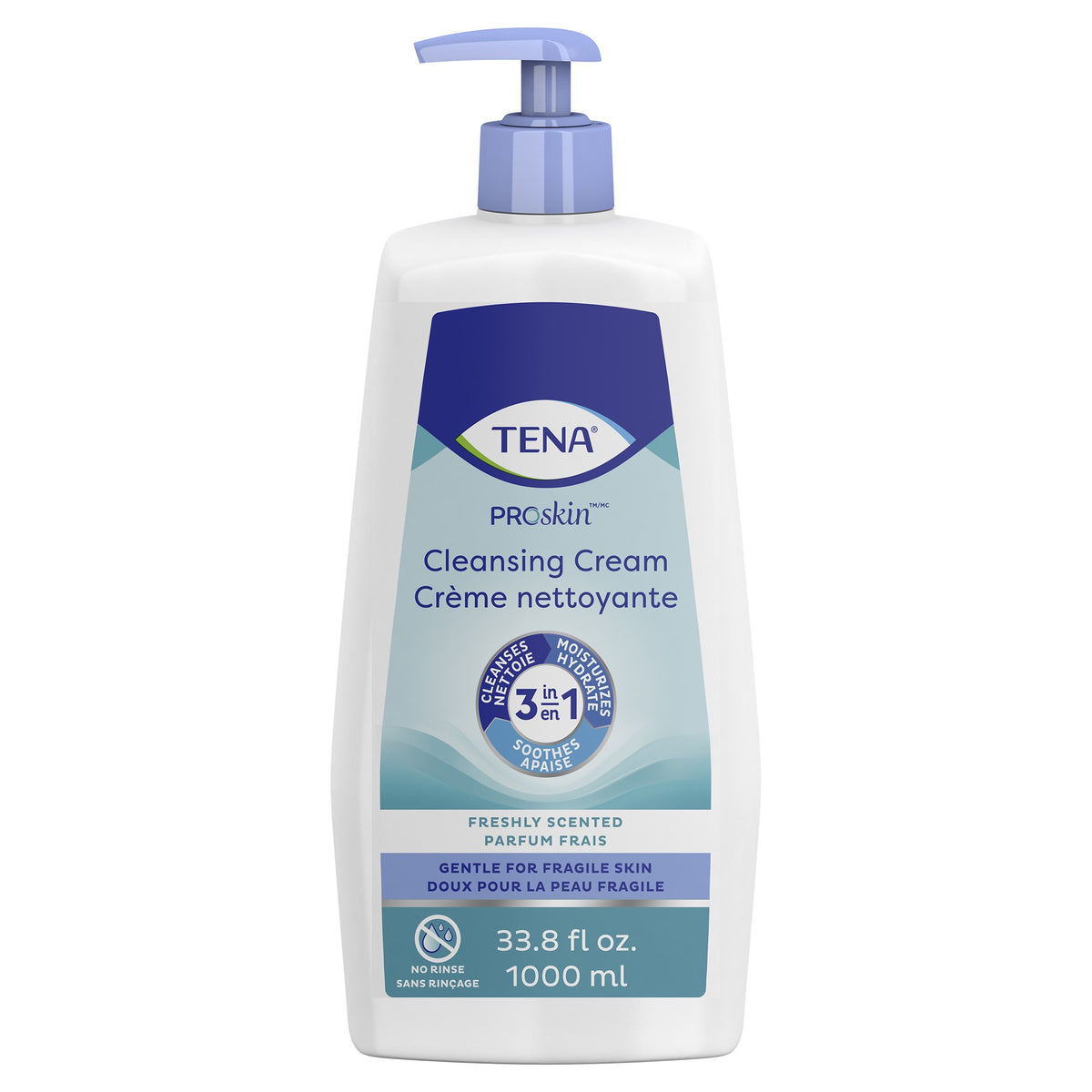 Tena Body Wash Cleansing Cream, Alcohol-Free, 3-in-1 Formula, Scented, 1,000 mL Pump Bottle-Rinse-Free Body Wash TENA ProSkin Cleansing Cream Cream 33.8 oz. Pump Bottle Mild Scent