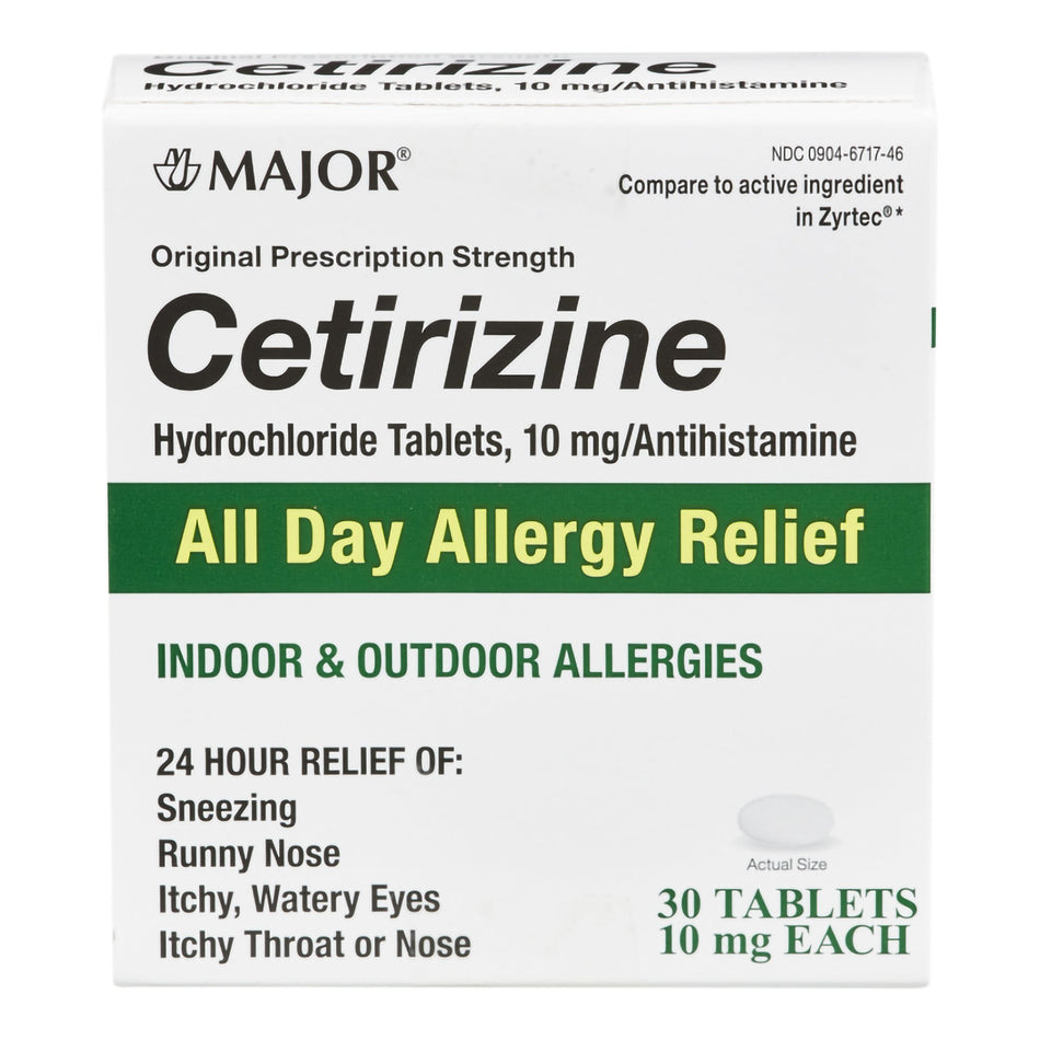Major Cetirizine Antihistamine-Major Cetirizine HCl 10 mg Tablet 30 Tablets