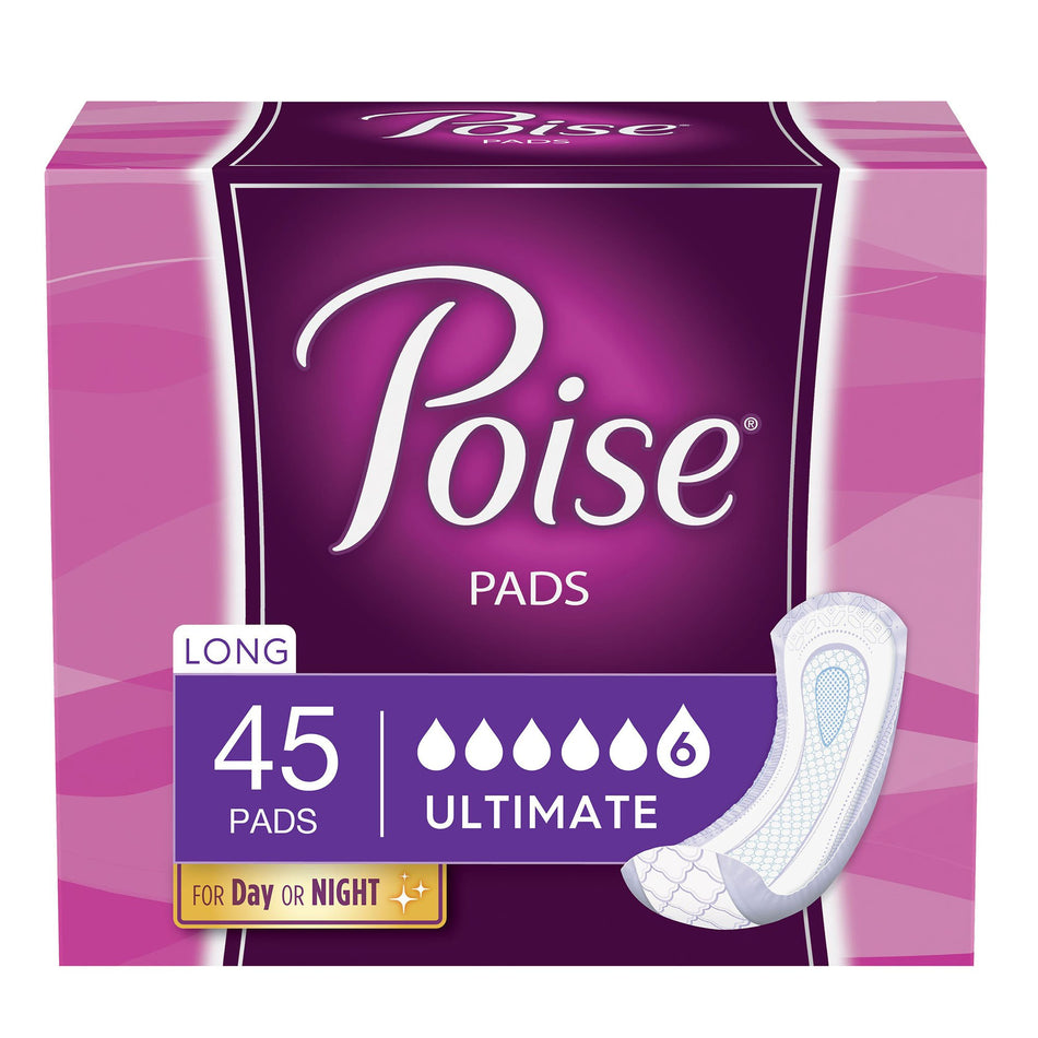 Poise Bladder Control Female Disposable Pads, Heavy Absorbency, Absorb-Loc Core, One Size Fits, 15.9 Inch-Bladder Control Pad Poise Ultimate 15.9 Inch Length Heavy Absorbency Sodium Polyacrylate Core One Size Fits Most