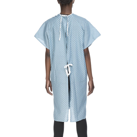Reusable Patient Exam Gown, One Size Fits Most, Blue - Apparel>Gowns>Patient Gowns - Lew Jan Textile
