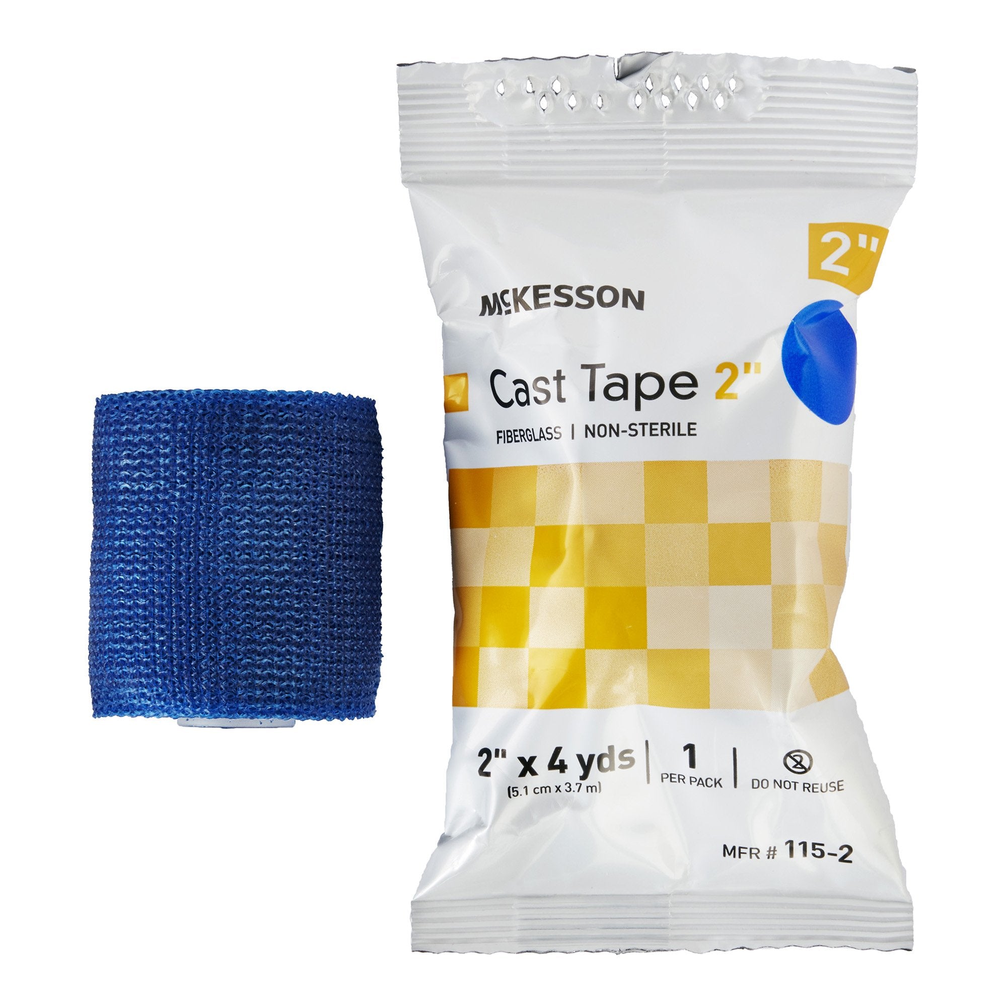 McKesson Blue Cast Tape, 2 Inch x 4 Yard-Cast Tape McKesson 2 Inch X 12 Foot Fiberglass Blue