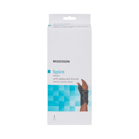McKesson Left Wrist Splint with Abducted Thumb, Small-Wrist Brace with Abducted Thumb McKesson Aluminum / Foam / Spandex / Plastic Left Hand Black Small