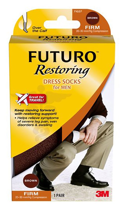 3M Futuro Lifestyle Compression Firm Dress Socks for Men, Black, X-Large-Compression Socks 3M Futuro Knee High X-Large Black Closed Toe