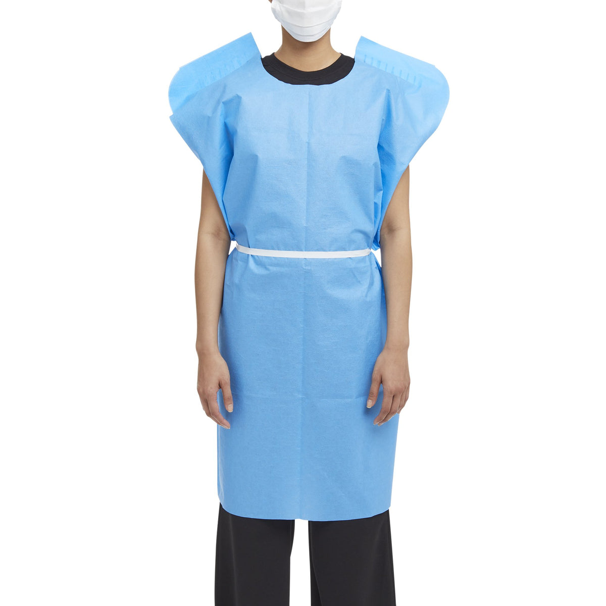 McKesson Patient Exam Gown, One Size Fits Most, Blue-Patient Exam Gown McKesson One Size Fits Most Blue Disposable