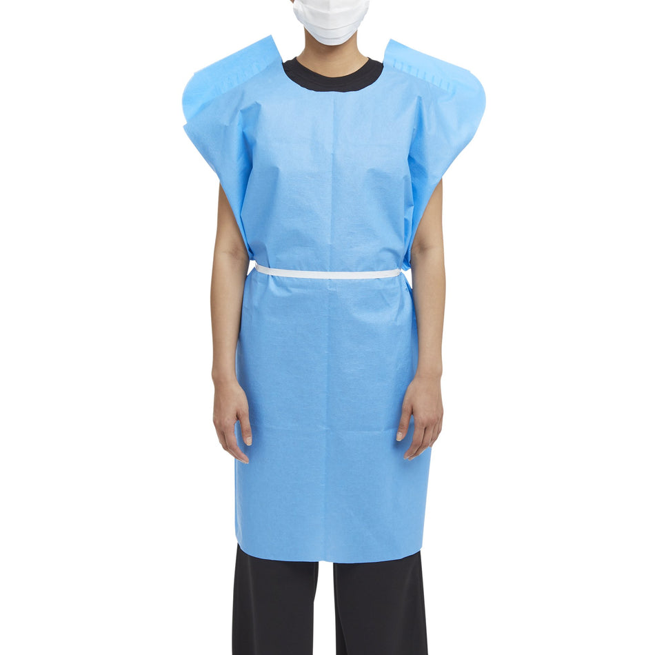 McKesson Patient Exam Gown, One Size Fits Most, Blue-Patient Exam Gown McKesson One Size Fits Most Blue Disposable
