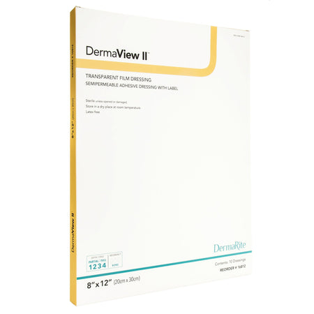 DermaView II™ Transparent Film Dressing with Border, 8 x 12 Inch - Wound Care>Advanced Wound Care>Transparent Dressings -...