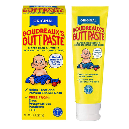 Boudreaux's Original Butt Paste Diaper Rash Treatment, 16% Zinc Oxide, 2 oz Tube, Scented-Diaper Rash Treatment Boudreaux's Butt Paste 2 oz. Tube Scented Cream