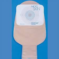 One-Piece Drainable Clear Colostomy Pouch, 11 Inch Length, 1 Inch Stoma-"Colostomy Pouch MicroSkin One-Piece System 11 Inch Length Flat, Trim to Fit Up to 1-3/4 Inch Stoma Drainable"