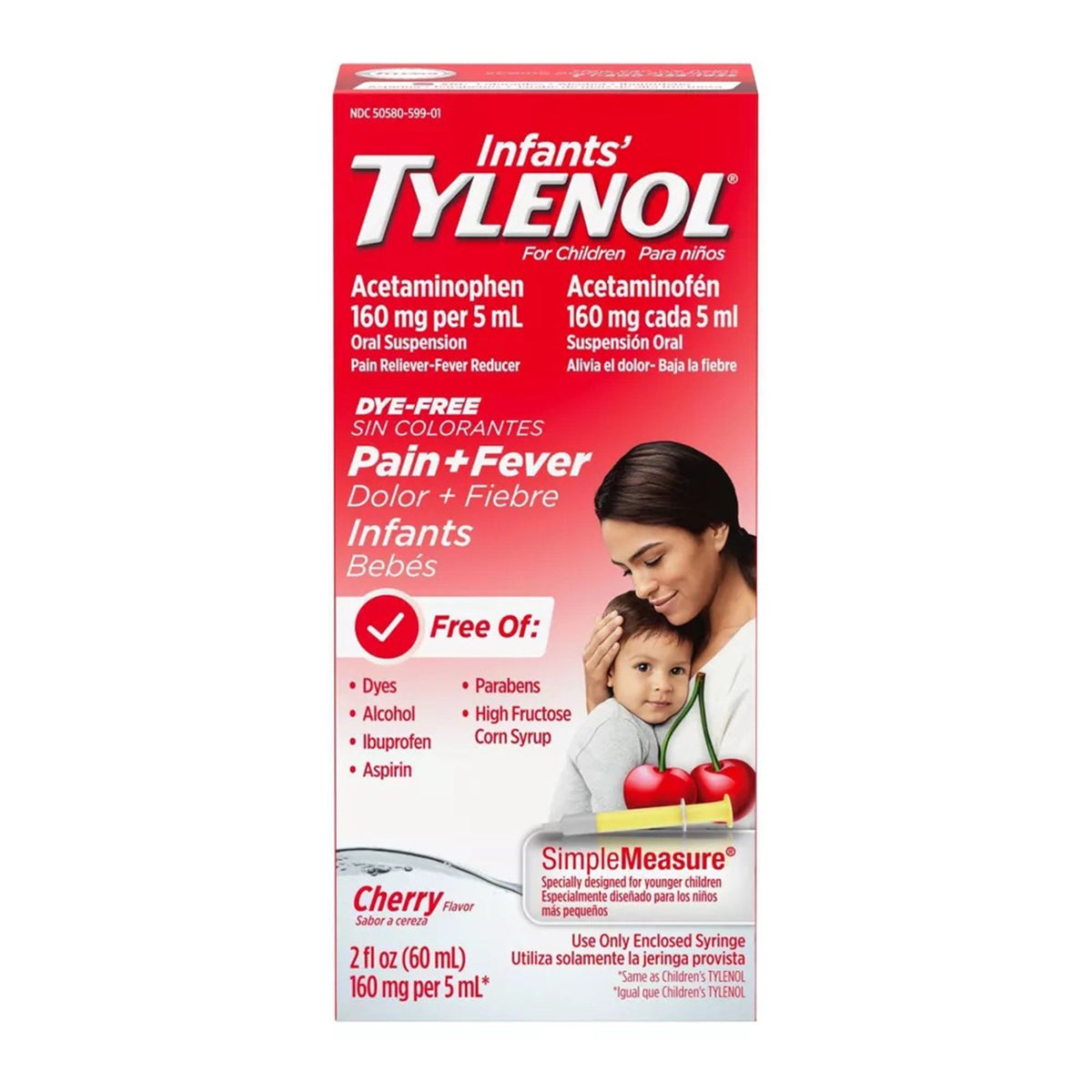Infants' Pain Relief Tylenol® Dye Free 160 mg / 5 mL Strength Acetaminophen Oral Suspension 2 oz.