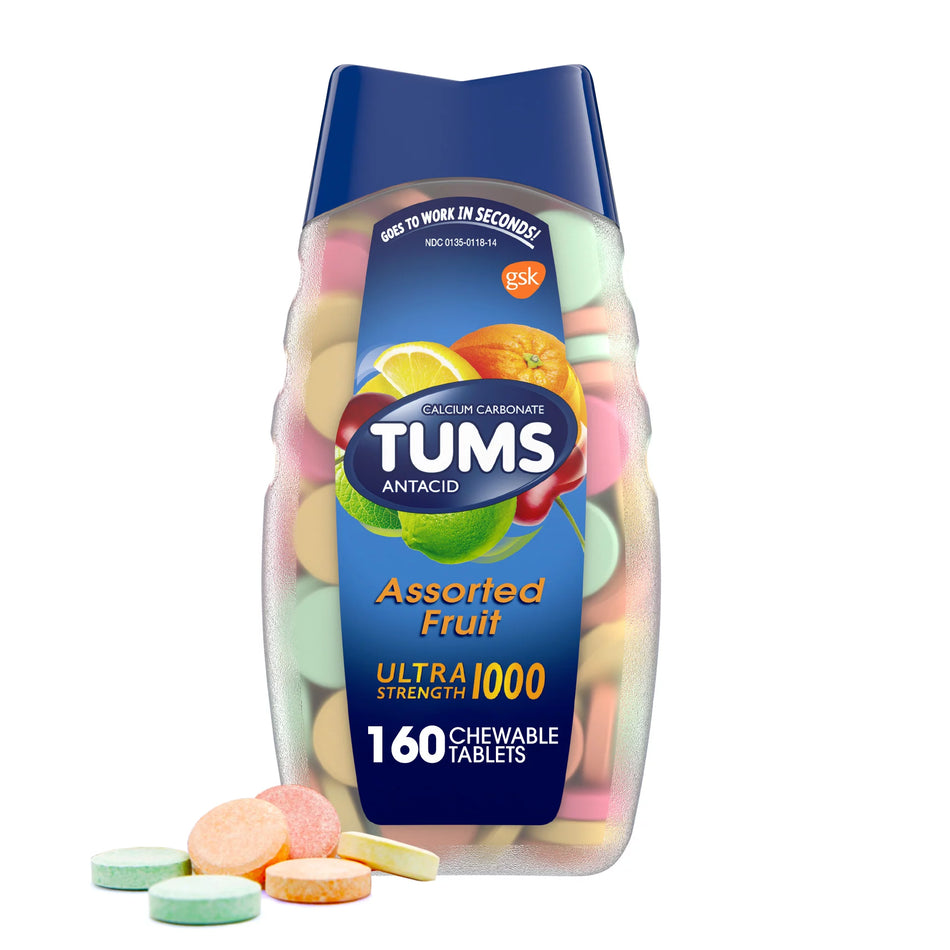 Tums Ultra Strength 1000 Antacid Chewable Tablets Assorted Fruit - Pharmaceuticals>Over the Counter>Gastrointestinal>Antac...