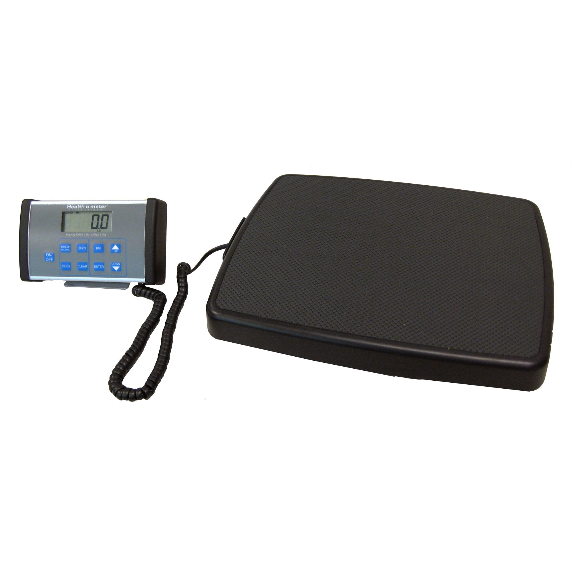 Health O Meter Floor Scale-Floor Scale Health O Meter LCD Display 660 lbs. / 300 kg Capacity Black AC Adapter / Battery Operated