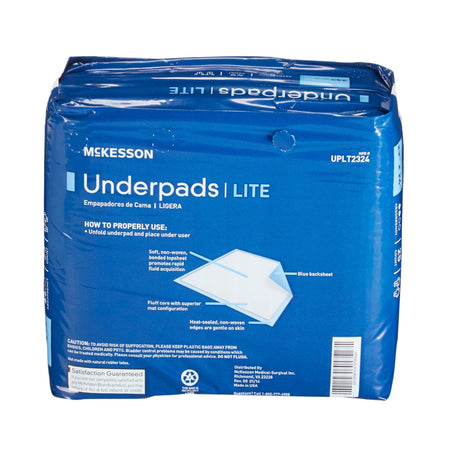 McKesson Classic Plus Light Absorbency Underpads, 23 x 24 Inch-Disposable Underpad McKesson Classic Plus 23 X 24 Inch Fluff / Polymer Light Absorbency