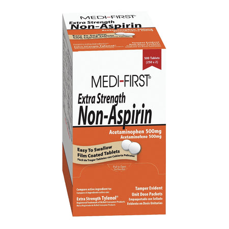 Medi-First Acetaminophen Pain Relief-Pain Relief Medi-First 500 mg Strength Acetaminophen Tablet 250 per Box