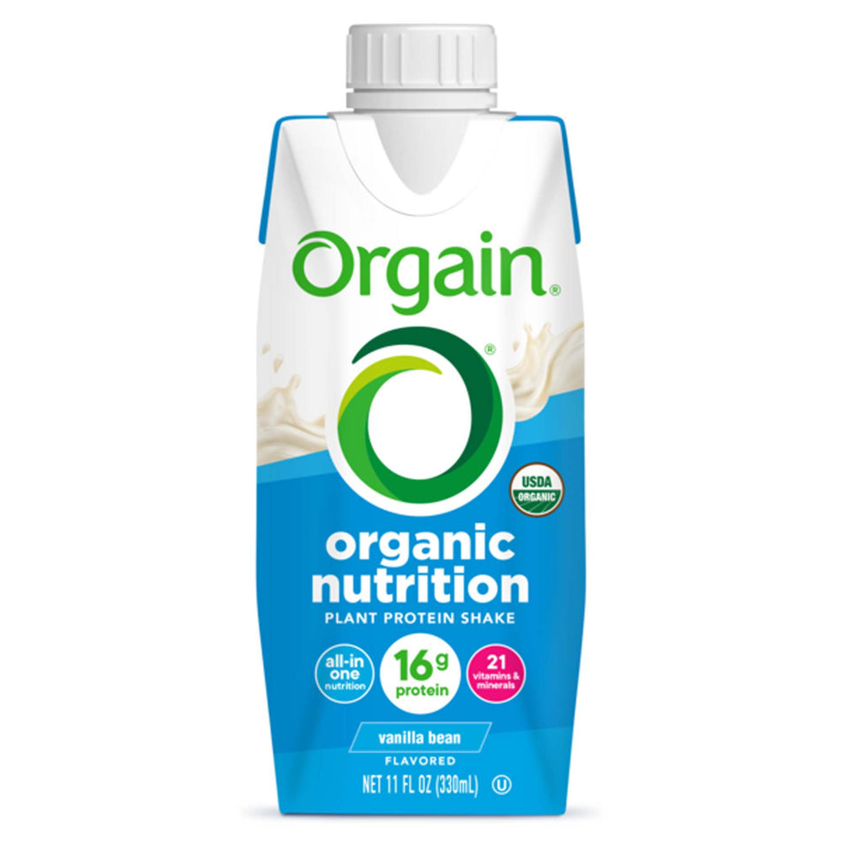 Oral Supplement Orgain® Organic Nutrition™ Vegan Shake Vanilla Bean Flavor Liquid 11 oz. Carton - Nutritionals and Feeding...