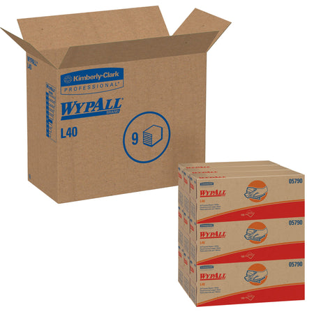 WypAll PowerClean L40 Extra Absorbent Towels-Task Wipe WypAll L40 White NonSterile 9-4/5 X 16-2/5 Inch Disposable