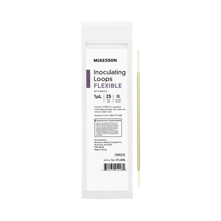McKesson Inoculating Loop with Needle, 1 L, 20-Centimeter Length-Inoculating Loop with Needle McKesson 1 L ABS Integrated Handle Sterile