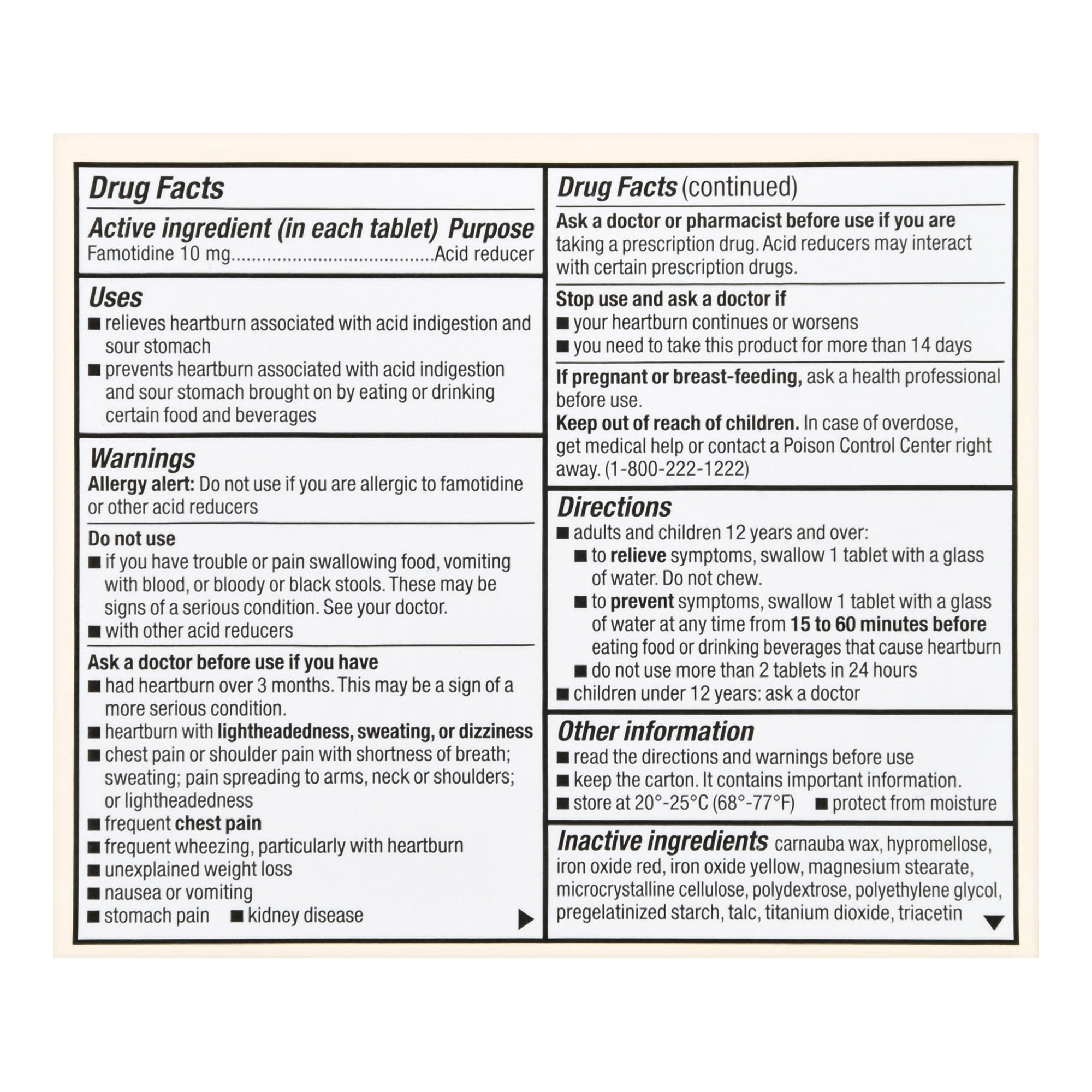 Foster & Thrive Original Strength Acid Reducer Famotidine Tablets 10 mg-Antacid Foster & Thrive 10 mg Strength Tablet 30 per Box