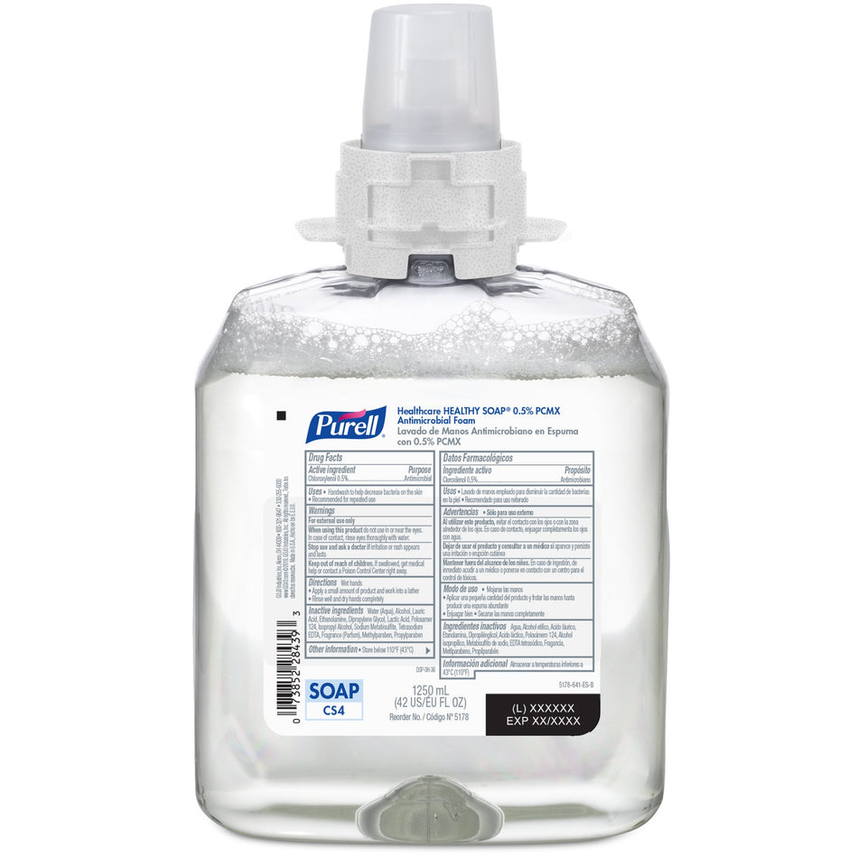 Purell� Healthcare Healthy Soap� Antimicrobial Foam-"Antimicrobial Soap Purell� Healthy Soap� Foaming 1,250 mL Dispenser Refill Bottle Floral Scent"