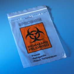 Globe Scientific Specimen Transport Bag with Document Pouch, Zip Closure, 6 x 9 Inch-Specimen Transport Bag with Document Pouch 6 X 9 Inch Zip Closure Biohazard Symbol / Storage Instructions NonSterile