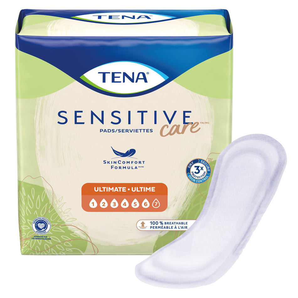 Tena Intimates Ultimate Bladder Control Pad, 16-Inch Length-Bladder Control Pad TENA Sensitive Care Ultimate 16 Inch Length Heavy Absorbency Dry-Fast Core One Size Fits Most