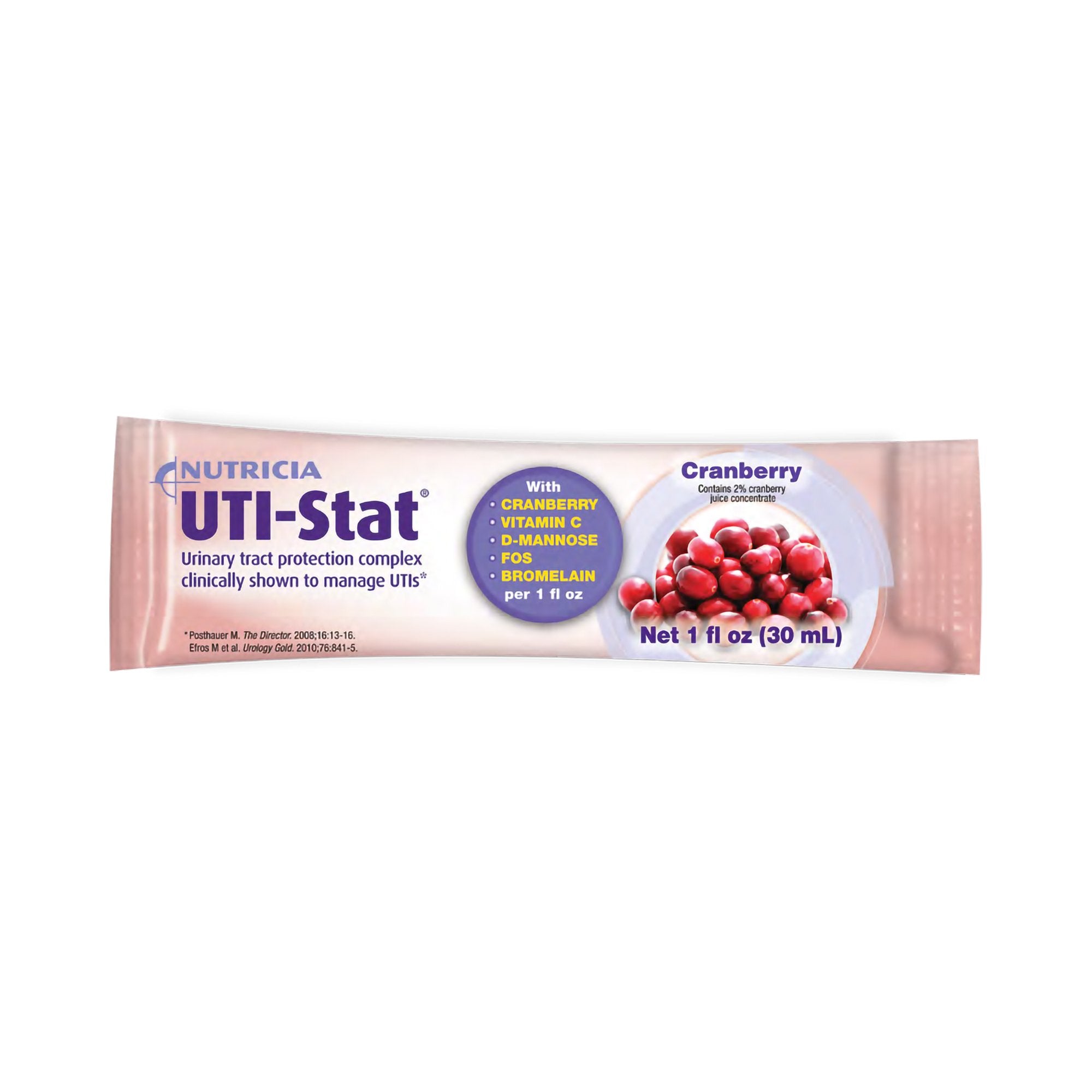 UTI-Stat Cranberry Urinary Tract Complex-Oral Supplement UTI-Stat Cranberry Flavor Liquid 1 oz. Individual Packet