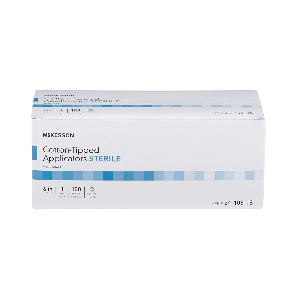 McKesson Sterile Swabsticks, Cotton Tip, 6 Inch Wood Shaft-Swabstick McKesson Cotton Tip Wood Shaft 6 Inch Sterile 1 per Pack