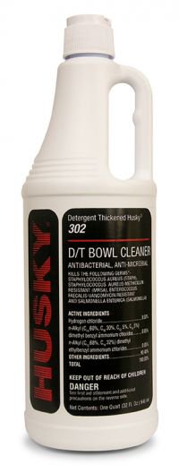 Husky 302 Detergent Thickened Toilet Bowl Cleaner, Foral Scent, 32 oz.-Husky 302 Toilet Bowl Cleaner Acid Based Manual Pour Liquid 32 oz. Bottle Floral Scent NonSterile
