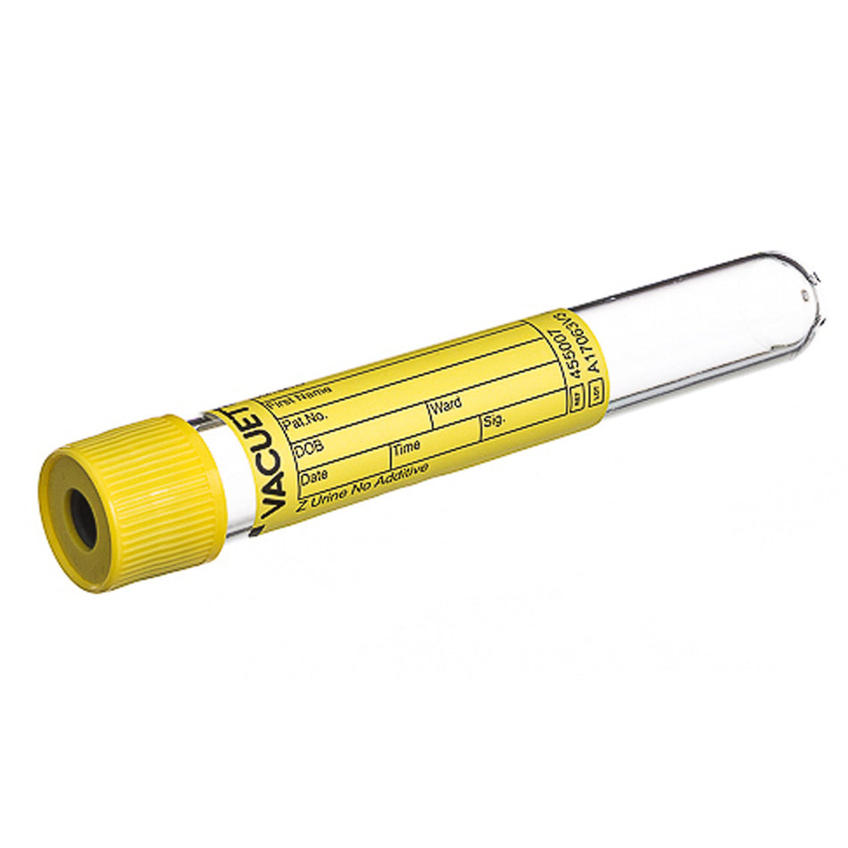 Vacuette Z Urine No Additive Urinalysis Tube, 10 mL, 16 x 100 mm-VACUETTE Z Urine No Additive Urinalysis Tube Plain 10.5 mL Pull Cap Polyethylene Terephthalate (PET) Tube