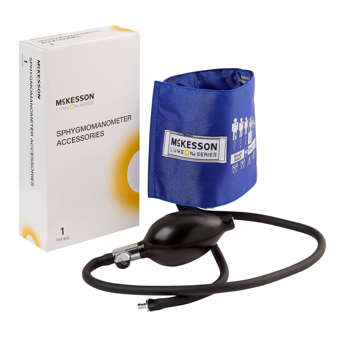 McKesson Lumeon Blood Pressure Bulb and Cuff, Child Arm, Small, 19-27 cm-Reusable Blood Pressure Cuff and Bulb McKesson LUMEON 19 to 27 cm Arm Nylon Cuff Small Adult Cuff