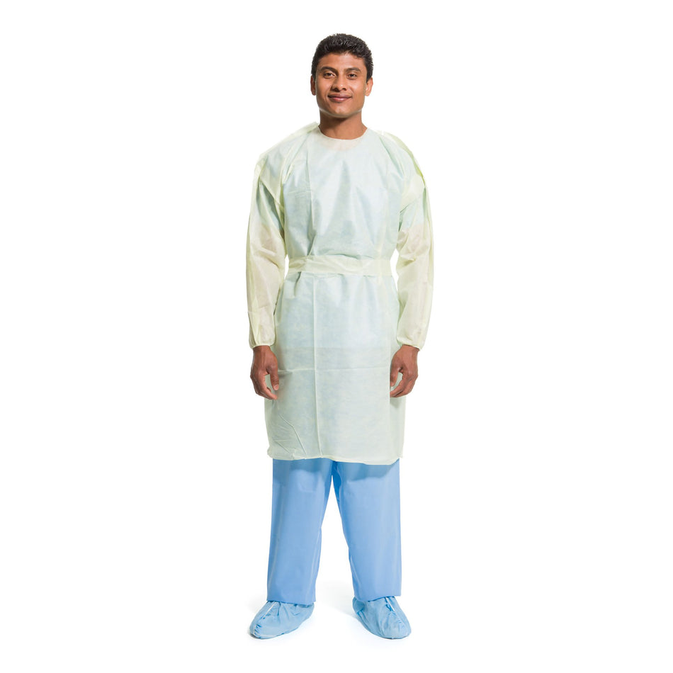 Halyard Basics* Tri-Layer AAMI2 Protective Procedure Gown-Protective Procedure Gown Halyard Basics One Size Fits Most Yellow NonSterile AAMI Level 2 Disposable